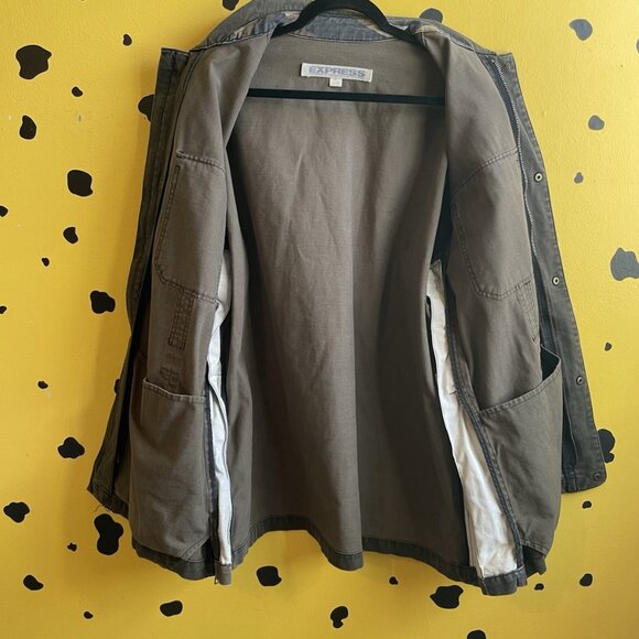 Express Military Utility Jacket XL – Camo Green Gorpcore - Picture 9 of 12